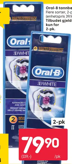 Rusta Oral-B tannbørstehode tilbud