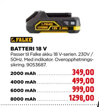 jem & fix BATTERI 18 V tilbud