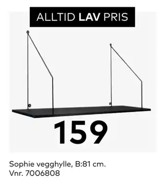 Skeidar Sophie vegghylle, B:81 cm tilbud