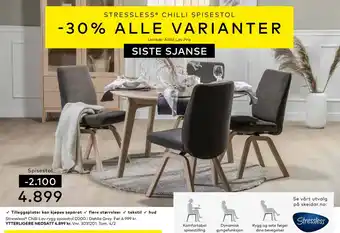 Skeidar Stressless Chilli Lav rygg spisestol D200 tilbud