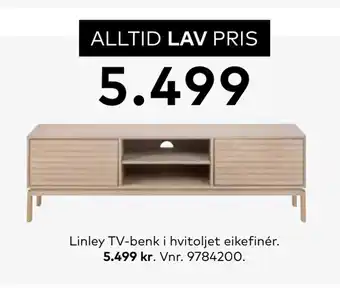 Skeidar Linley TV-benk tilbud