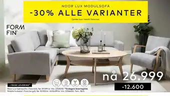 Skeidar Noor Lux hjørnesofa tilbud