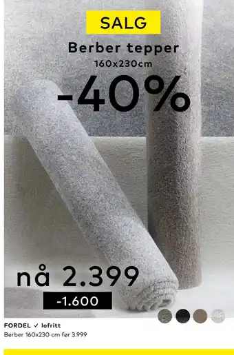 Skeidar Berber tepper tilbud