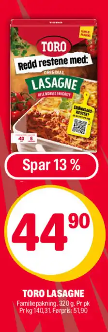 Coop Extra TORO LASAGNE tilbud