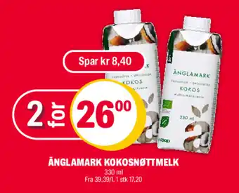 Coop Extra ÄNGLAMARK KOKOSNØTTMELK tilbud