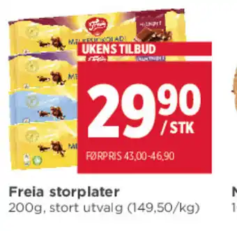 Meny Freia storplater tilbud