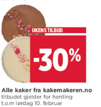 Meny Alle kaker fra kakemakeren.no tilbud