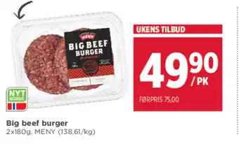 Meny Big beef burger tilbud