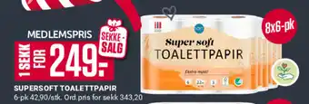Europris SUPERSOFT TOALETTPAPIR tilbud