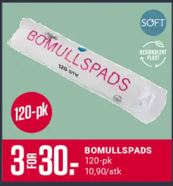 Europris BOMULLSPADS tilbud