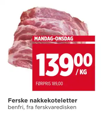Meny Ferske nakkekoteletter tilbud