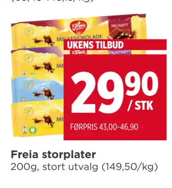 Meny Freia storplater tilbud