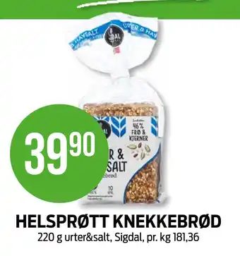 Kiwi HELSPRØTT KNEKKEBRØD tilbud