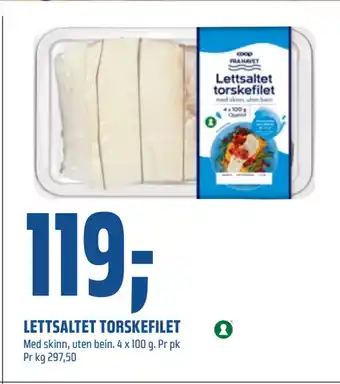 Coop Obs LETTSALTET TORSKEFILET tilbud