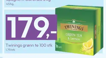 Gigaboks Twinings grønn te 100 stk tilbud