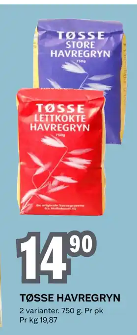 Coop Obs TØSSE HAVREGRYN tilbud