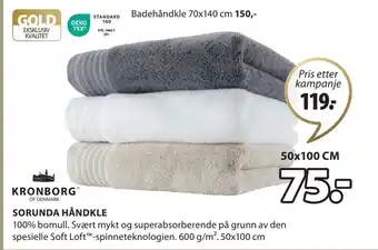 JYSK SORUNDA HÅNDKLE tilbud