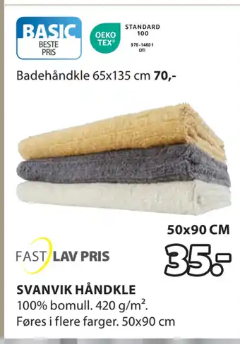 JYSK SVANVIK HÅNDKLE tilbud