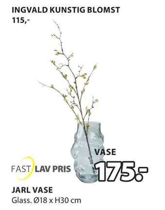 JYSK JARL VASE tilbud
