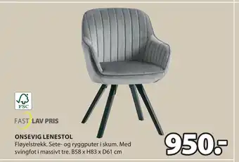JYSK ONSEVIG LENESTOL tilbud