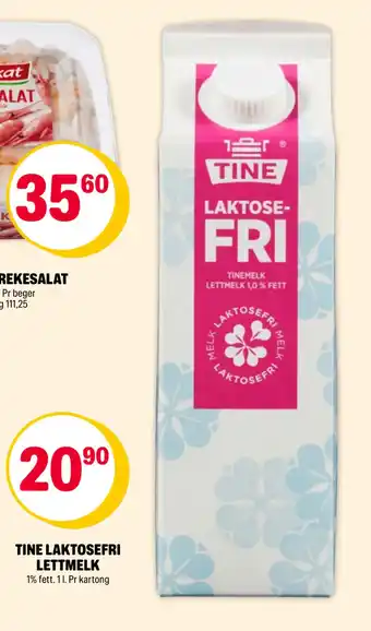 Coop Extra TINE LAKTOSEFRI LETTMELK tilbud