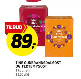 Bunnpris TINE GUDBRANDSDALSOST OG FLØTEMYSOST tilbud