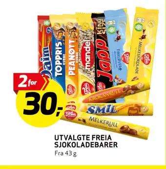 Bunnpris Utvalgte Freia Sjokoladebarer tilbud