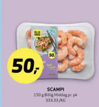 Bunnpris Billig middag scampi tilbud