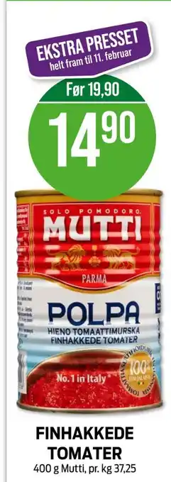 Kiwi Mutti tomater hakkede tilbud