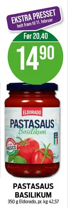 Kiwi Eldorado pastasaus basilikum tilbud