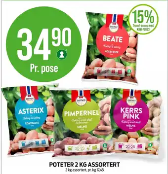 Kiwi Gartner poteter tilbud