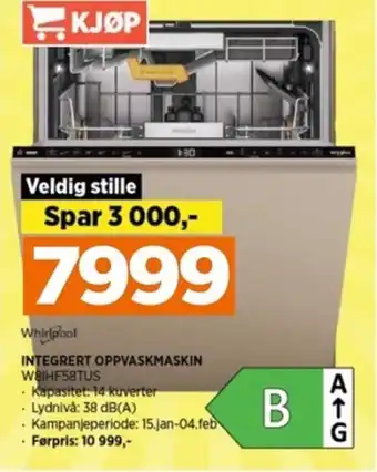 POWER INTEGRERT OPPVASKMASKIN tilbud