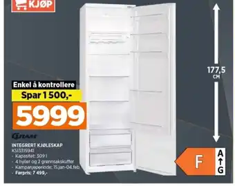 POWER INTEGRERT KJØLESKAP tilbud