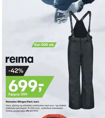XXL Sport Reimatec Wingon Pant, barn tilbud