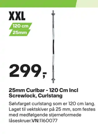 XXL Sport 25mm Curlbar- 120 cm Incl Screwlock, Curlstang tilbud