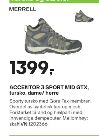 XXL Sport ACCENTOR 3 SPORT MID GTX, tursko, dame/ herre tilbud