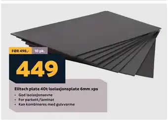 Megaflis Elitech plate 40t isolasjonsplate 6mm xps tilbud