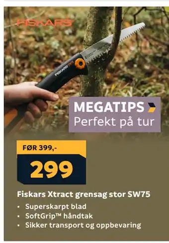 Megaflis Fiskars Xtract grensag stor SW75 tilbud