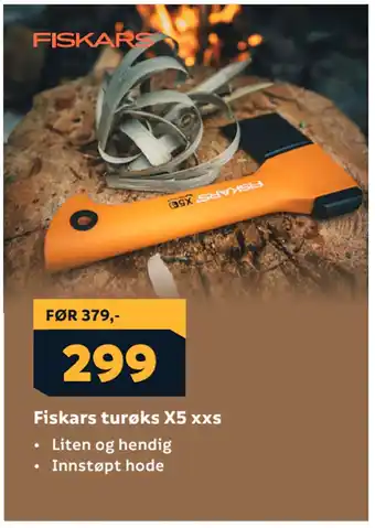 Megaflis Fiskars turøks X5 xxs tilbud