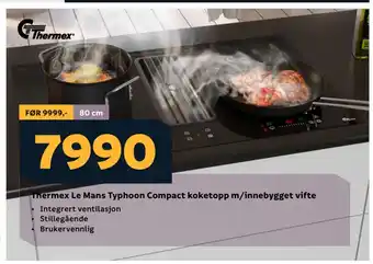 Megaflis Thermex Le Mans Typhoon Compact koketopp m/innebygget vifte tilbud
