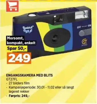 POWER ENGANGSKAMERA MED BLITS GT27FL tilbud