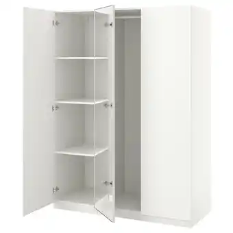 IKEA Pax / forsand/Åheim Garderobekombinasjon, hvit/speil, 150x60x201 cm tilbud