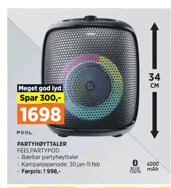 POWER PARTYHØYTTALER tilbud
