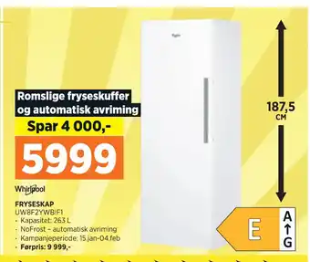 POWER FRYSESKAP tilbud