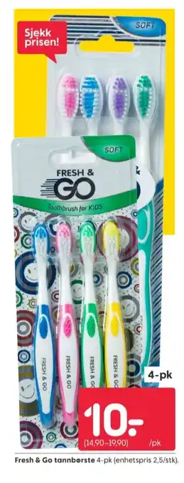 Rusta Fresh & go tannbørste tilbud