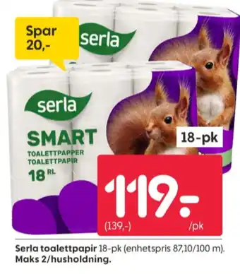 Rusta Serla toalettpapir tilbud