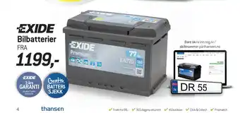 Thansen Bilbatterier tilbud