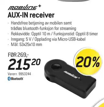 Thansen AUX-IN receiver tilbud