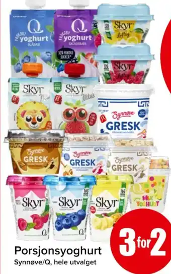 Spar Porsjonsyoghurt tilbud
