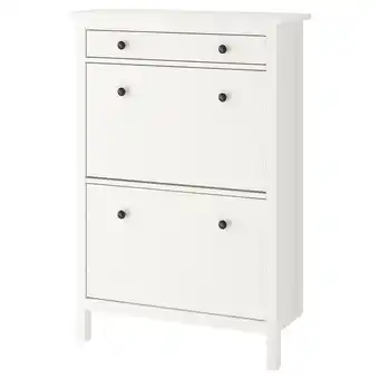 IKEA Hemnes Skoskap med 2 rom, hvit, 89x30x127 cm tilbud